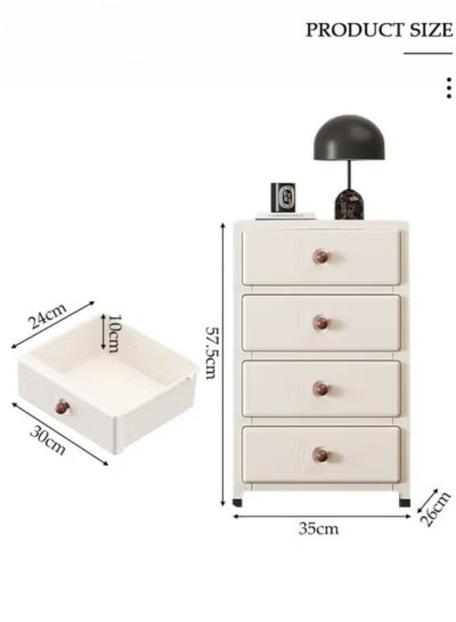 MIXDE Multipurpose Plastic 4-Drawer Storage Cabinet for Kitchen, Bathroom, Bedroom,Kitchen,Living Room,Office,Multifunctional Waterproof Design 4-Tier Vertical Storage Cabinets With Drawers, Slim Narrow Cabine - Image 3